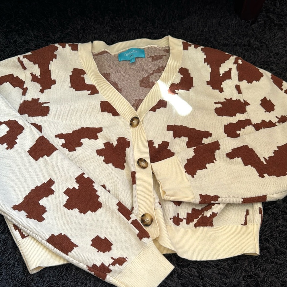 Denim Bay Cardigan Girls Large EUC